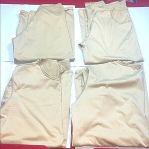 Military base layer TAN SHIRT LOT OF 4, Milliken Polartec long underwear Men’s S